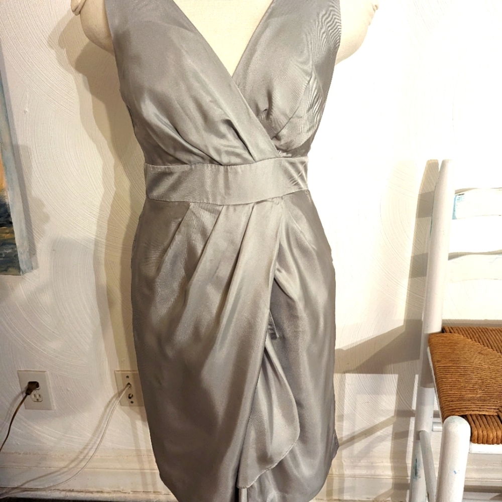 Xx NWT BANANA REPUBLIC Sz 2 Silver Cocktail Dress Xx